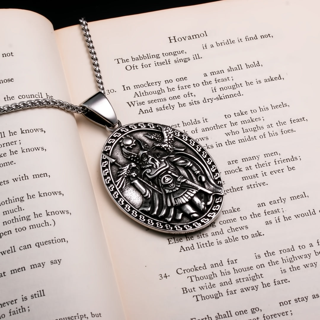 Raven Viking Pendant Necklace 316L Stainless Steel
