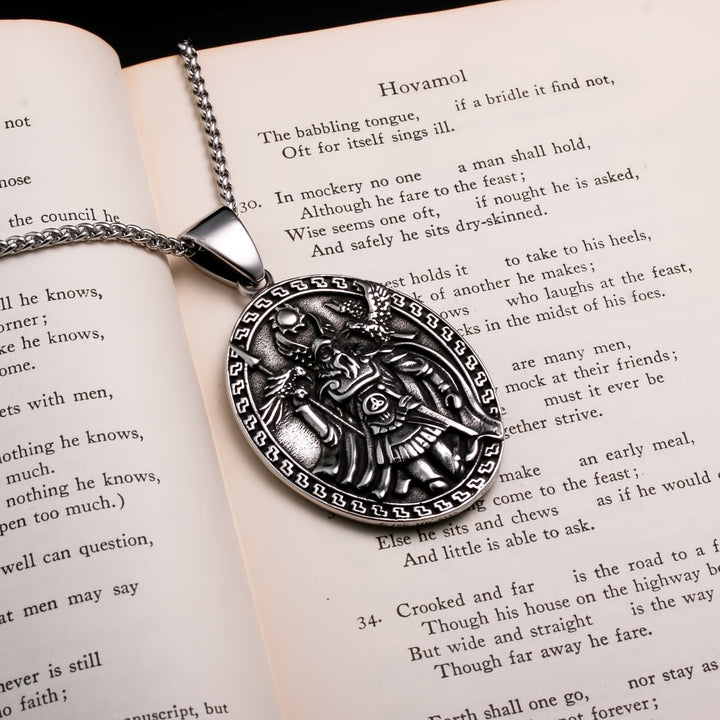 Raven Viking Pendant Necklace 316L Stainless Steel