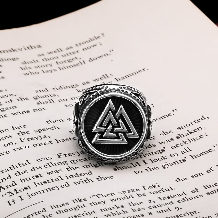 Viking Valknut Ring 316L Stainless Steel Size 7