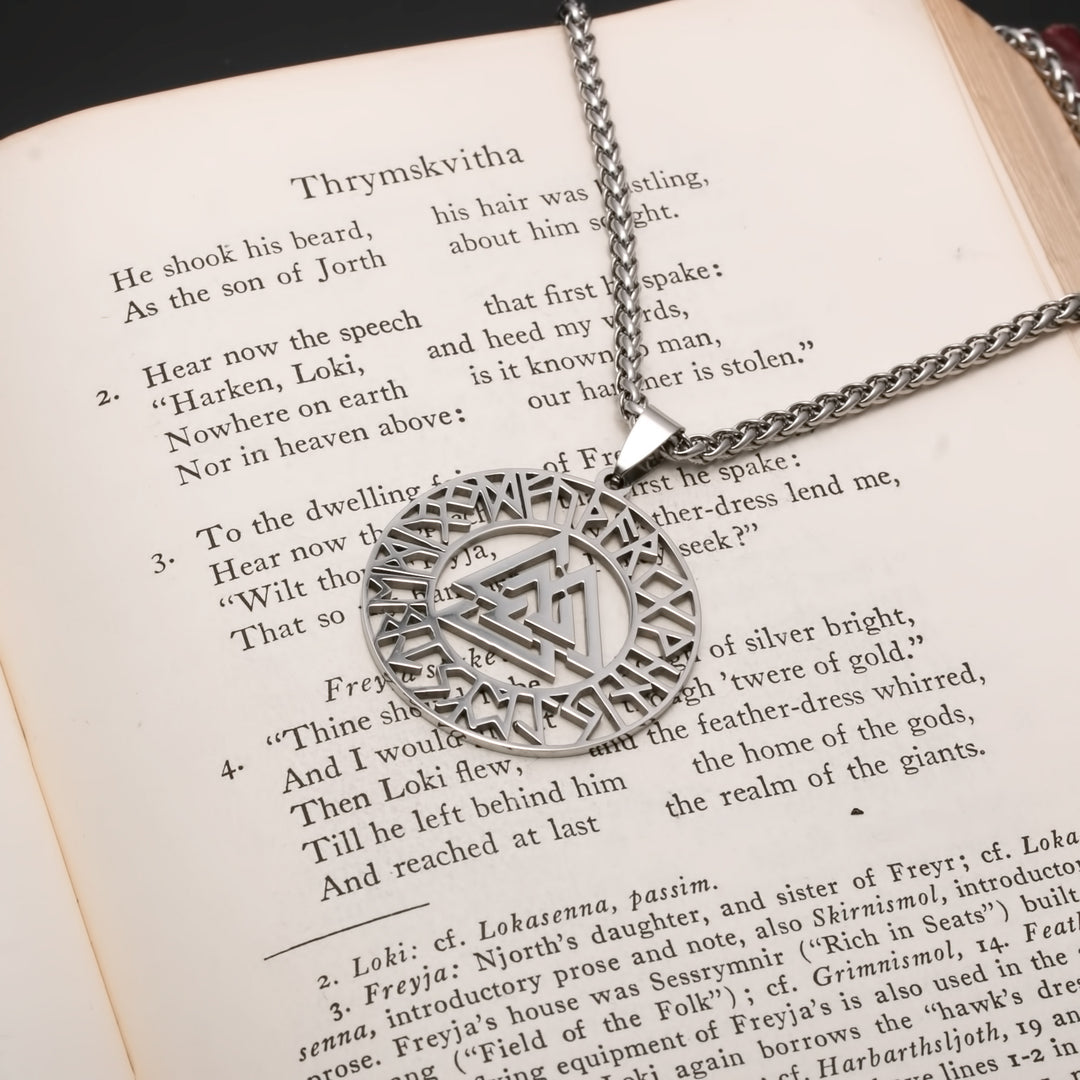 Valknut Viking Pendant Necklace 316L Stainless Steel