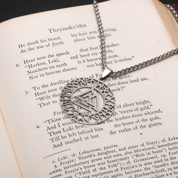 Valknut Viking Pendant Necklace 316L Stainless Steel