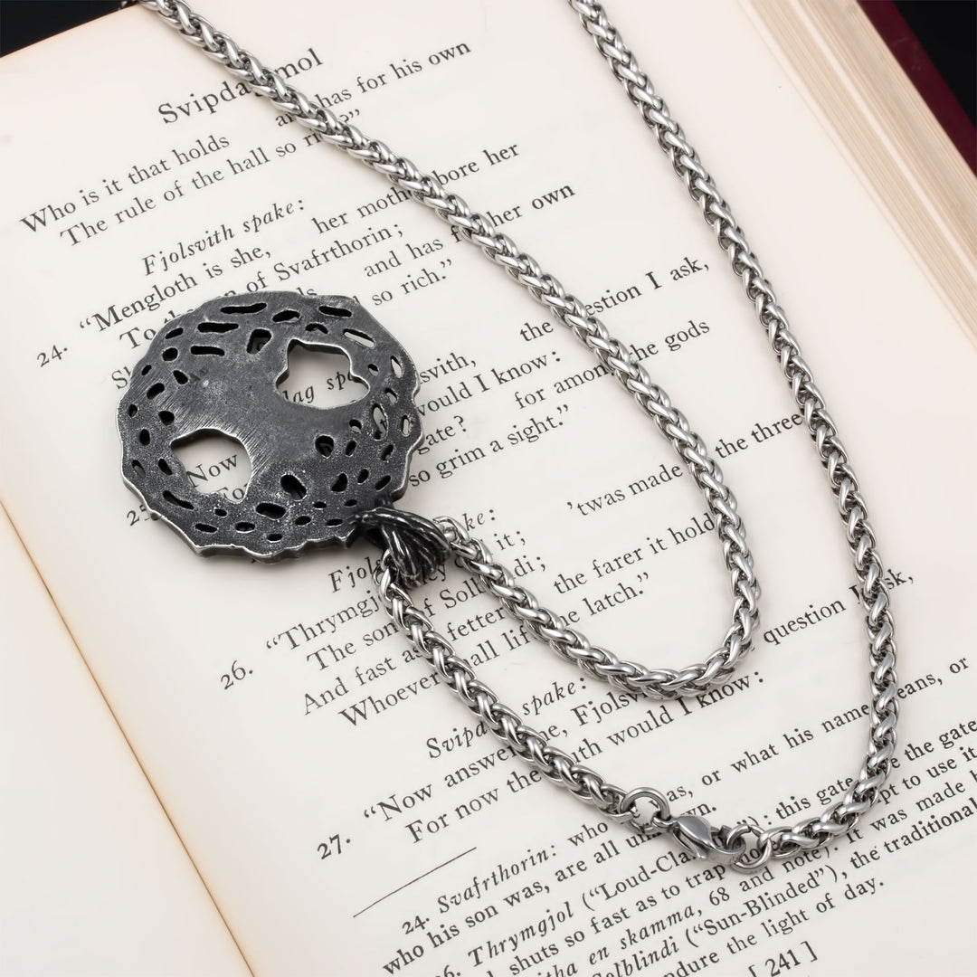 Yggdrasil World Ash Tree Pendant Necklace Stainless Steel Viking