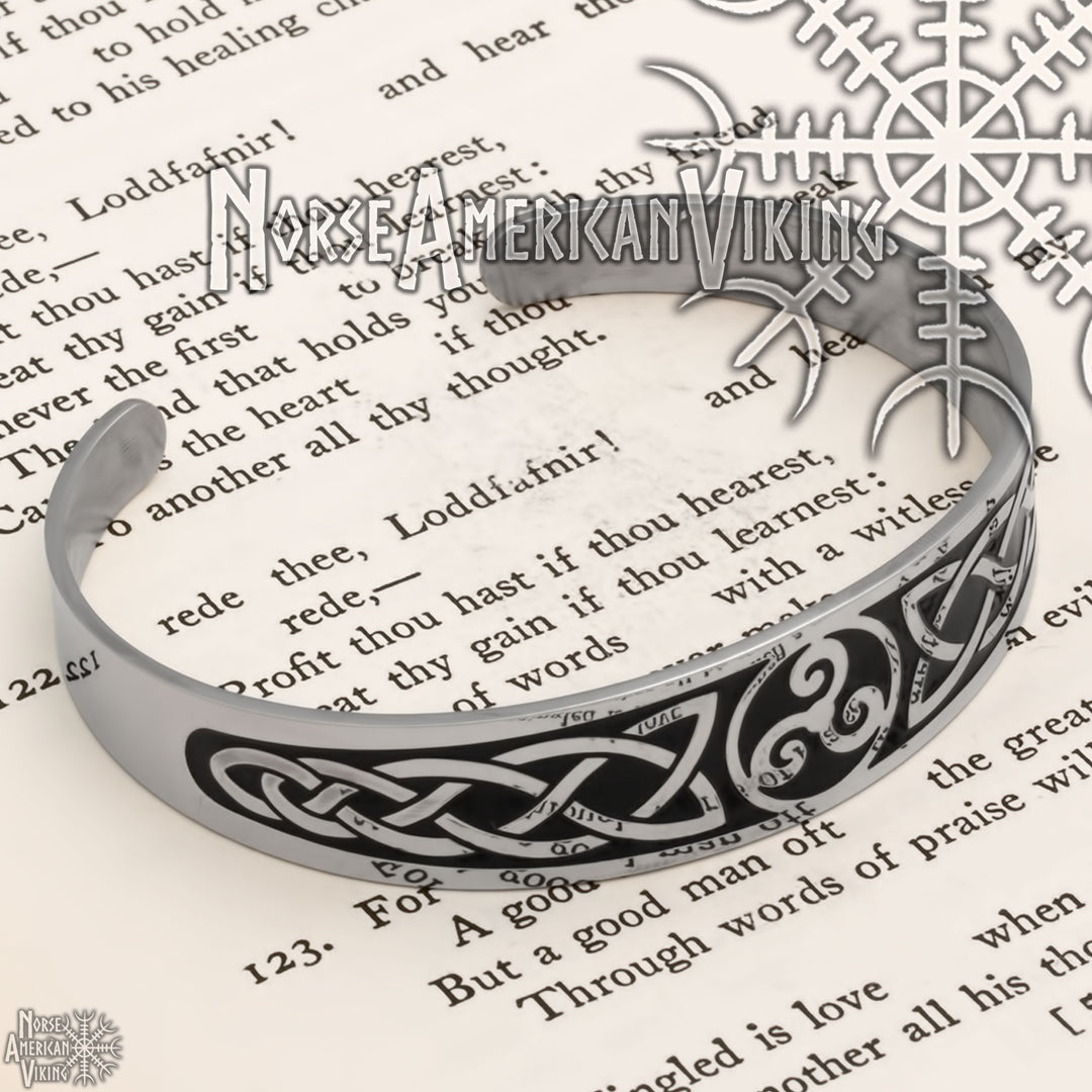 Celtic Norse Knot Cuff Bracelet 316L Stainless Steel