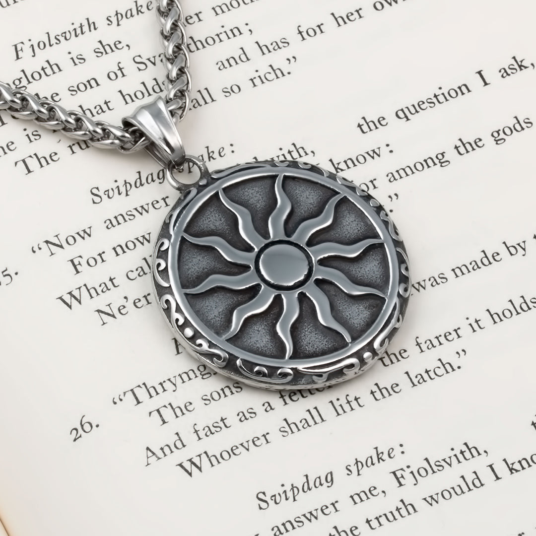 Elder Futhark Rune Viking Pendant Necklace 316L Stainless Steel