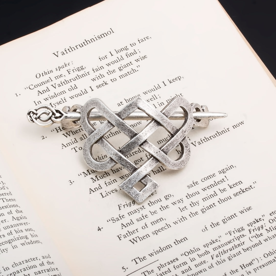 Viking Norse Celtic Love Knot Hair Pin Silver