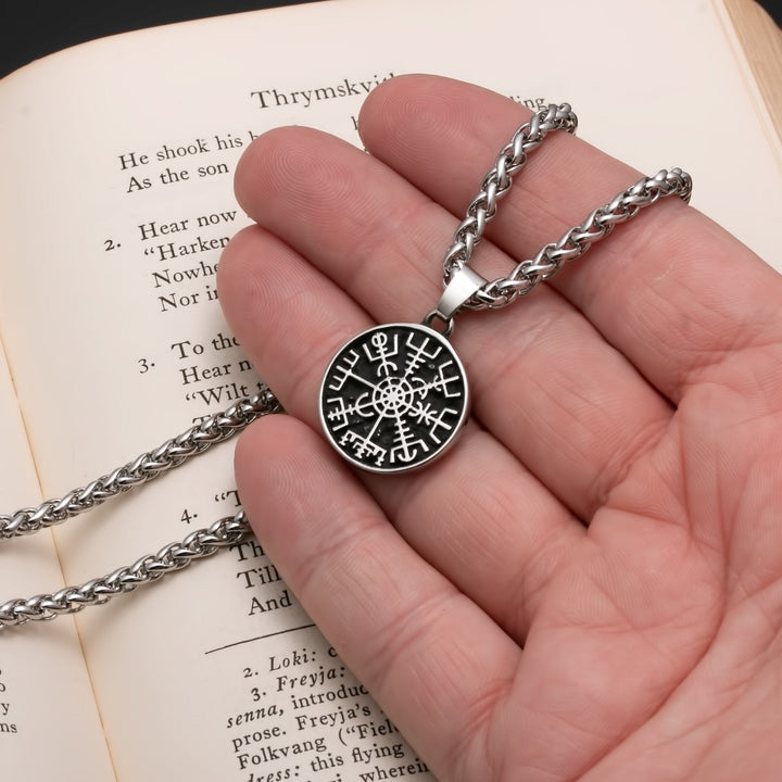 Viking Mini Vegvisir Stainless Steel Pendant Necklace