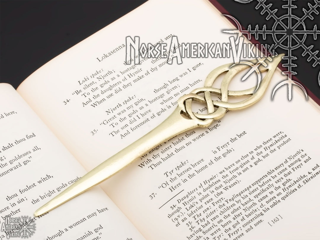 Viking Elf Knot Large Hair Stick Gold Tone Zinc Alloy - view 5