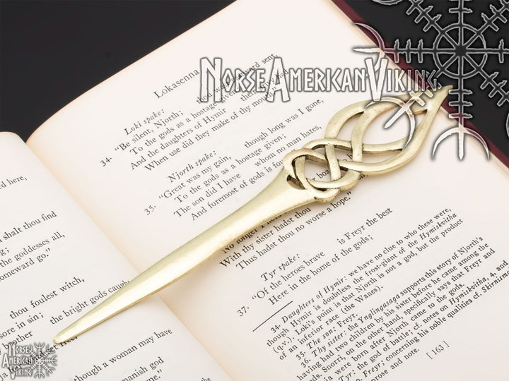Viking Elf Knot Large Hair Stick Gold Tone Zinc Alloy - view 5