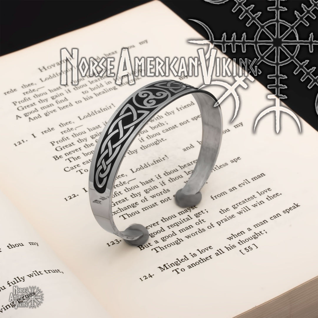 Celtic Norse Knot Cuff Bracelet 316L Stainless Steel