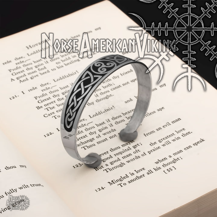Celtic Norse Knot Cuff Bracelet 316L Stainless Steel