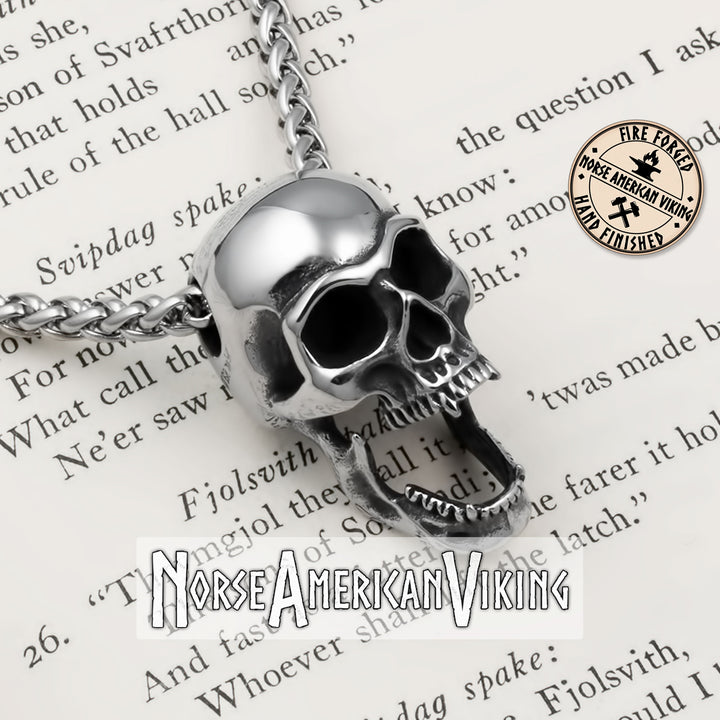 Viking Skull of Your Enemy Stainless Steel Pendant Necklace