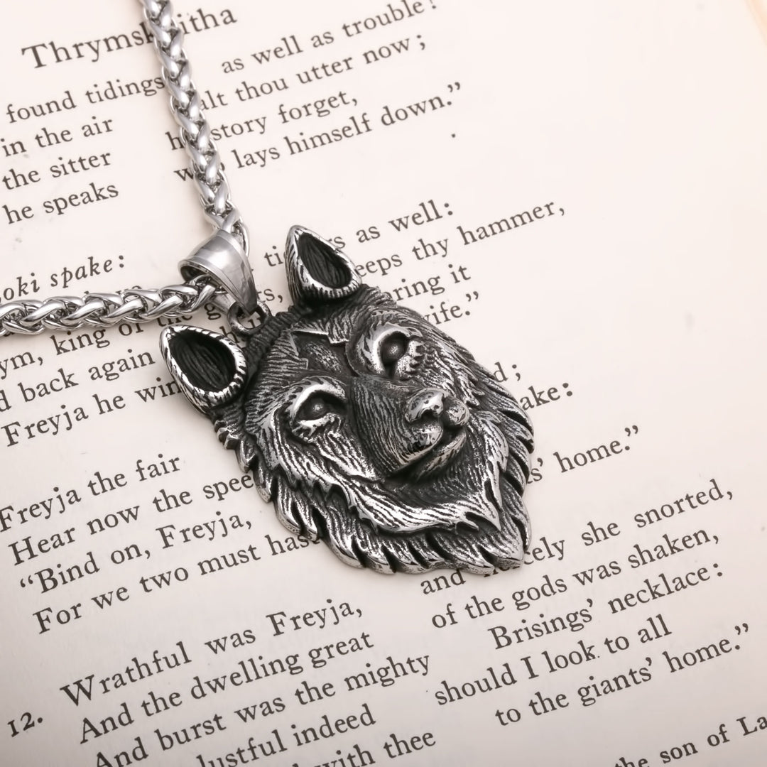Fenrir Wolf Head Real Viking Pendant Necklace 316L Stainless Steel - view 2