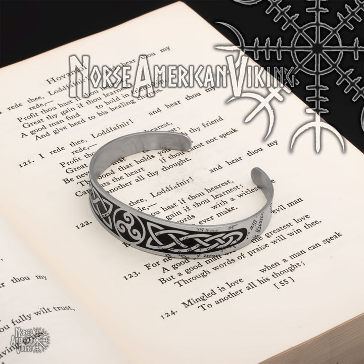 Celtic Norse Knot Cuff Bracelet 316L Stainless Steel