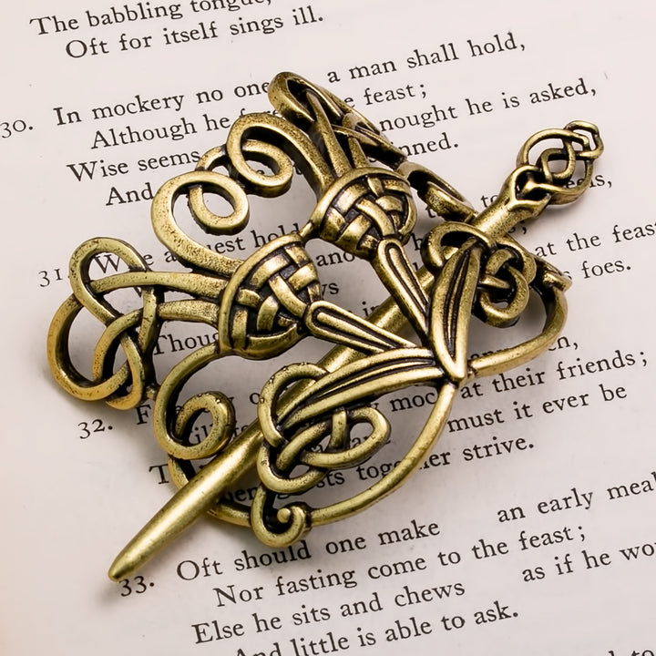 Viking Norse Knot Hair Pin Gold