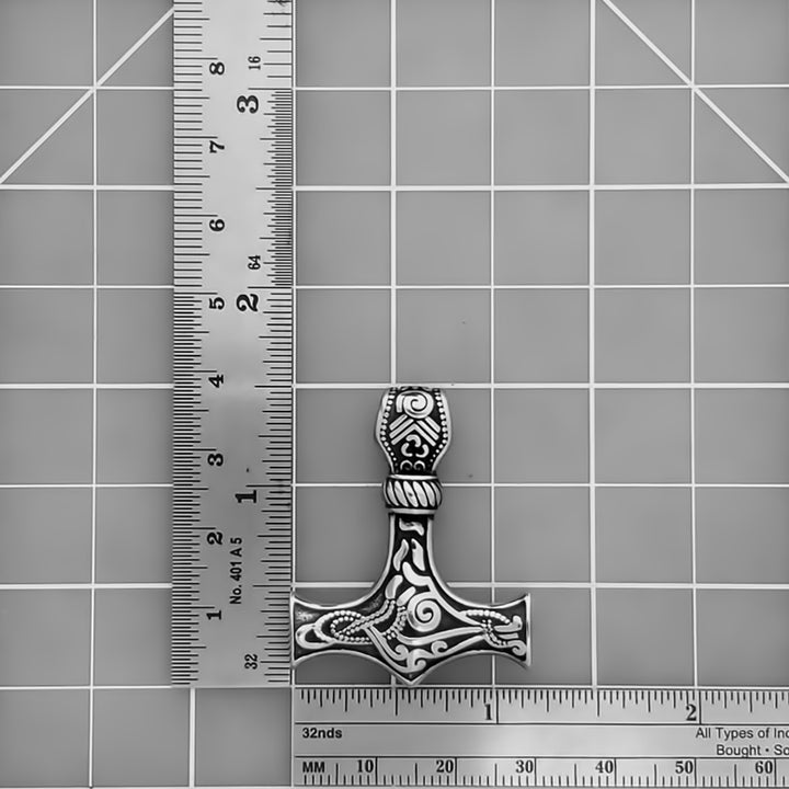 Viking Mjolnir Thor's Hammer Stainless Steel Pendant Necklace Norse American