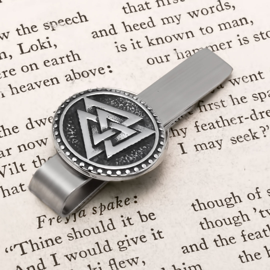 Viking Valknut Slain Warrior Knot Tie Money Clip Stainless Steel Norse American