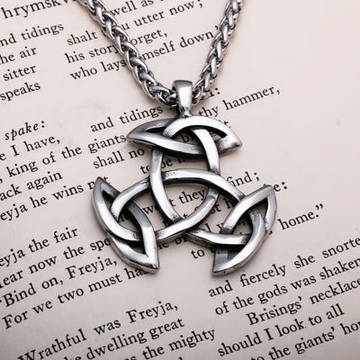 Viking Trinity Knot Stainless Steel Pendant Necklace Norse American