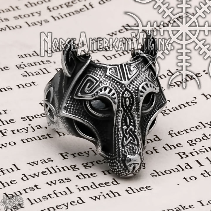 Viking Fenrir Wolf Ring 316L Stainless Steel