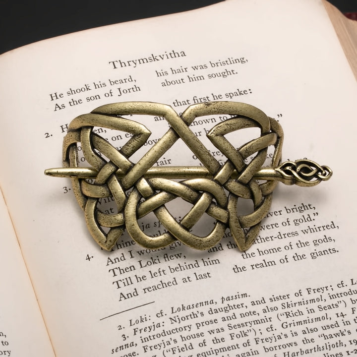 Viking Norse Knot Hair Pin Gold