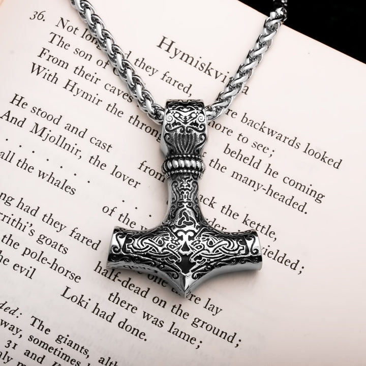 Viking Mjolnir Thor's Hammer Stainless Steel Pendant Necklace Norse American