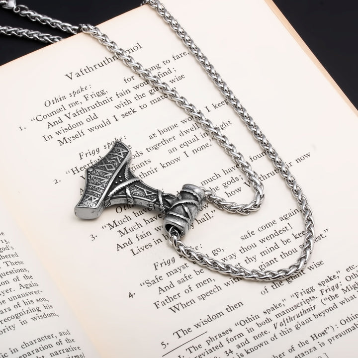 Viking Mjolnir Thor's Hammer Stainless Steel Pendant Necklace Norse American