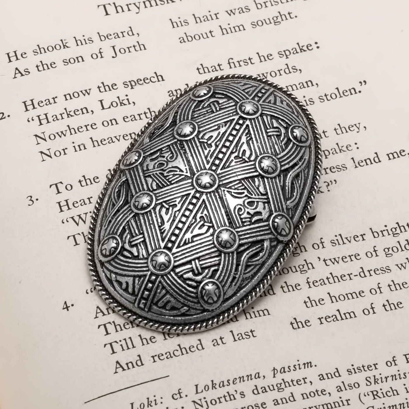Viking Borre Oval Tortoise Diamond Fibula Brooch Norse American
