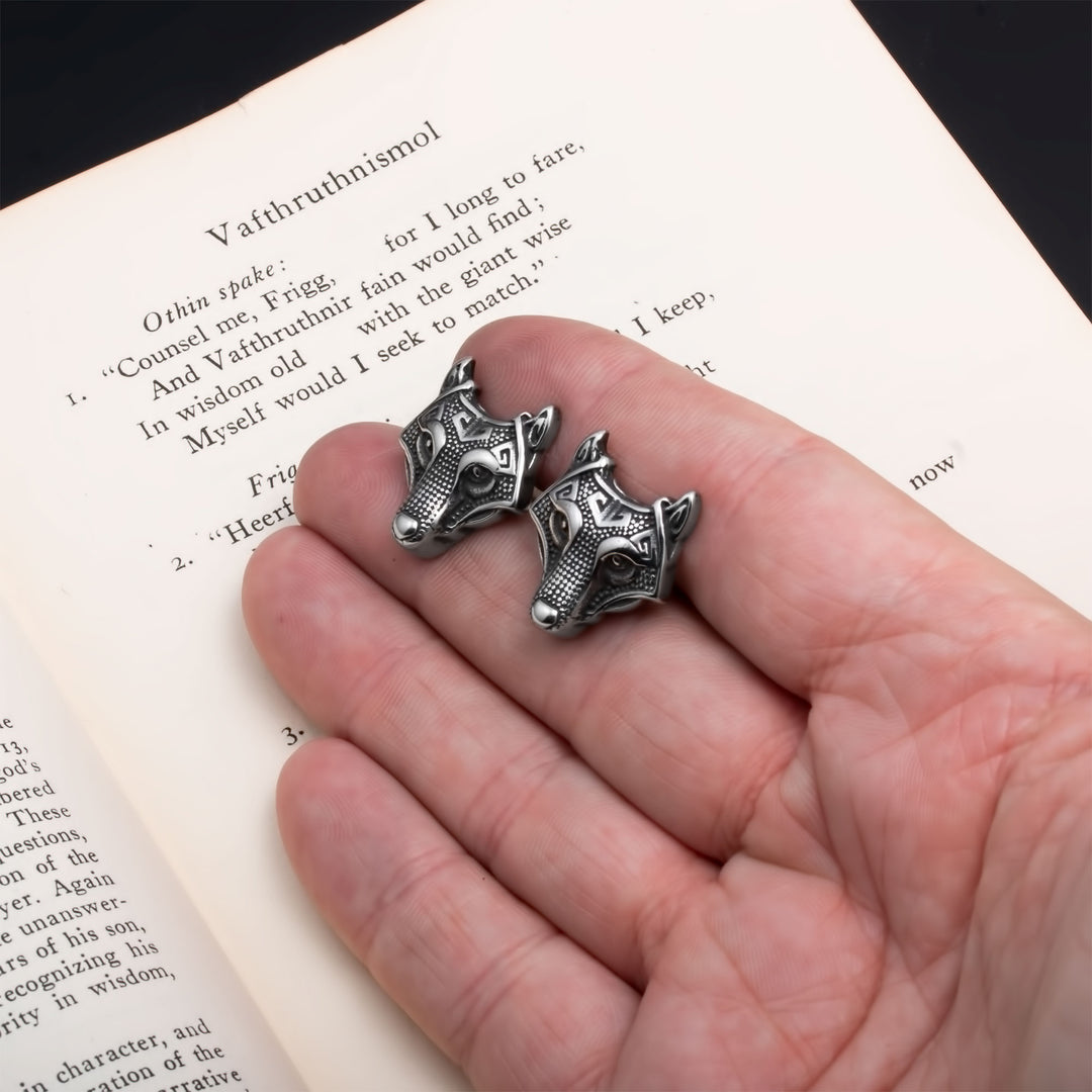 Viking Wolf Cufflinks Stainless Steel