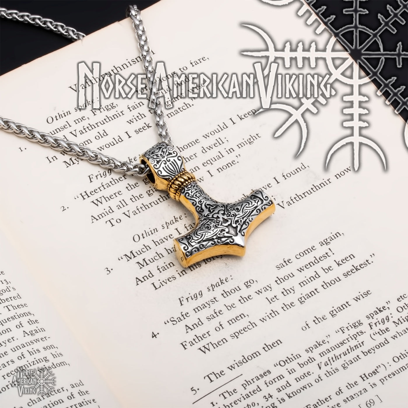 Viking Mjolnir Thor's Hammer Stainless Steel Pendant Necklace
