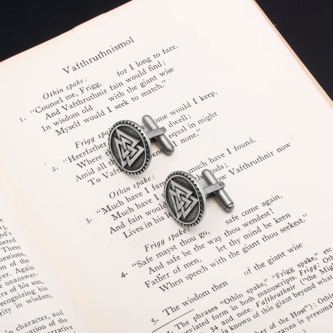 Viking Valknut Cufflinks Stainless Steel Norse American