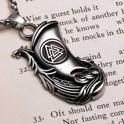Viking Long Ship Stainless Steel Pendant Necklace Norse American