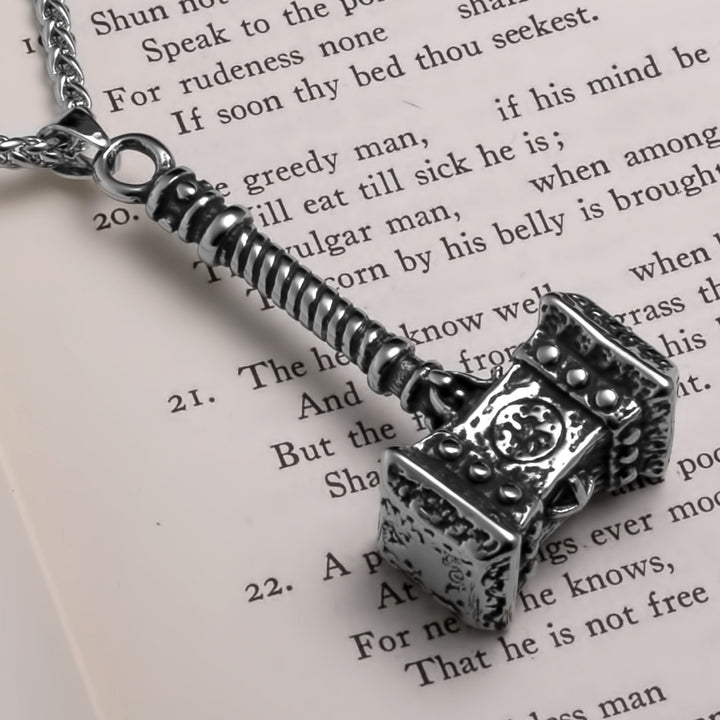 Viking Mjolnir Thor's Hammer Stainless Steel Pendant Necklace