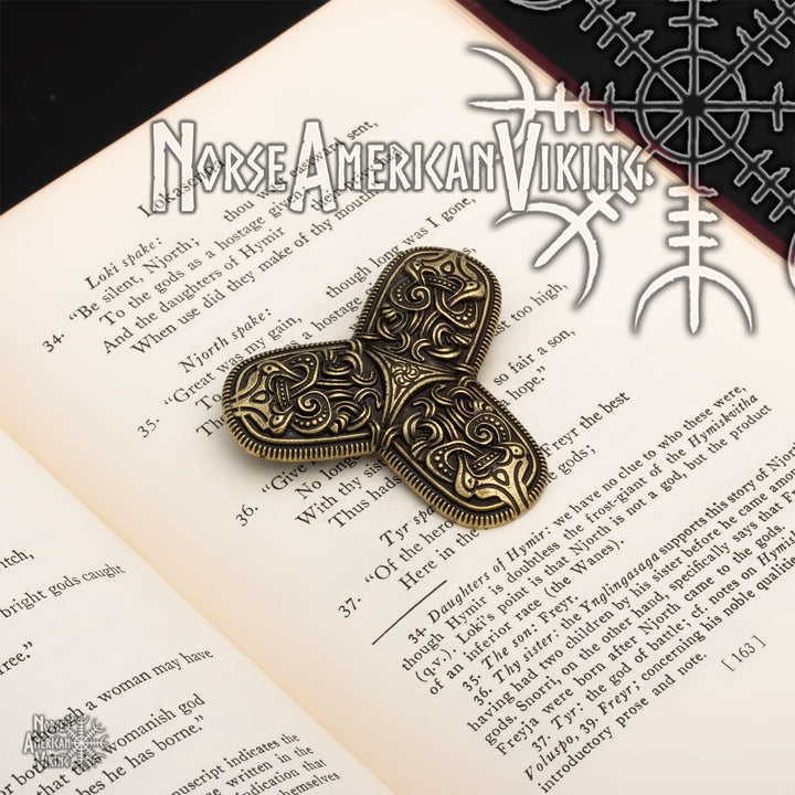 Viking Broa Raven Triskele Tri-Point Brooch