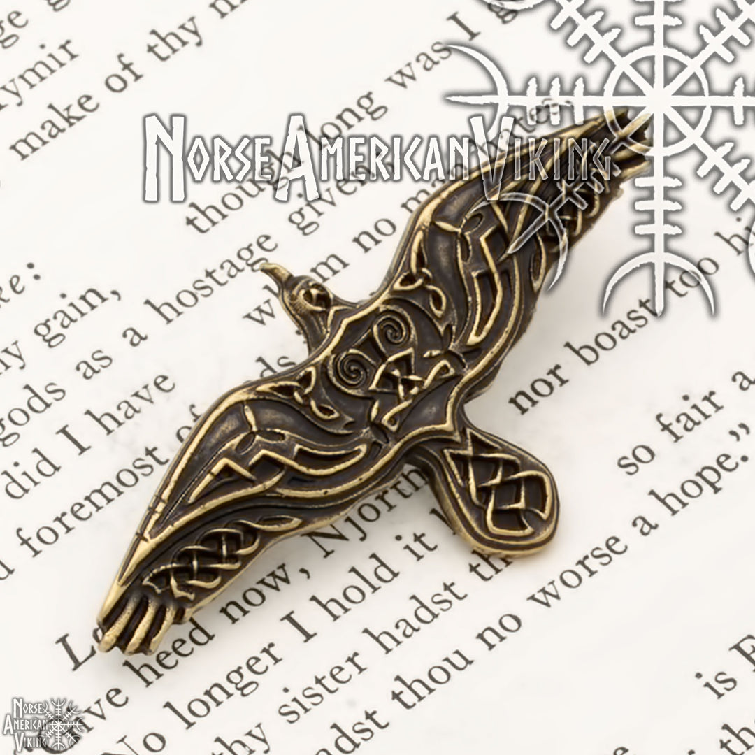 Viking Norse Raven Brooch