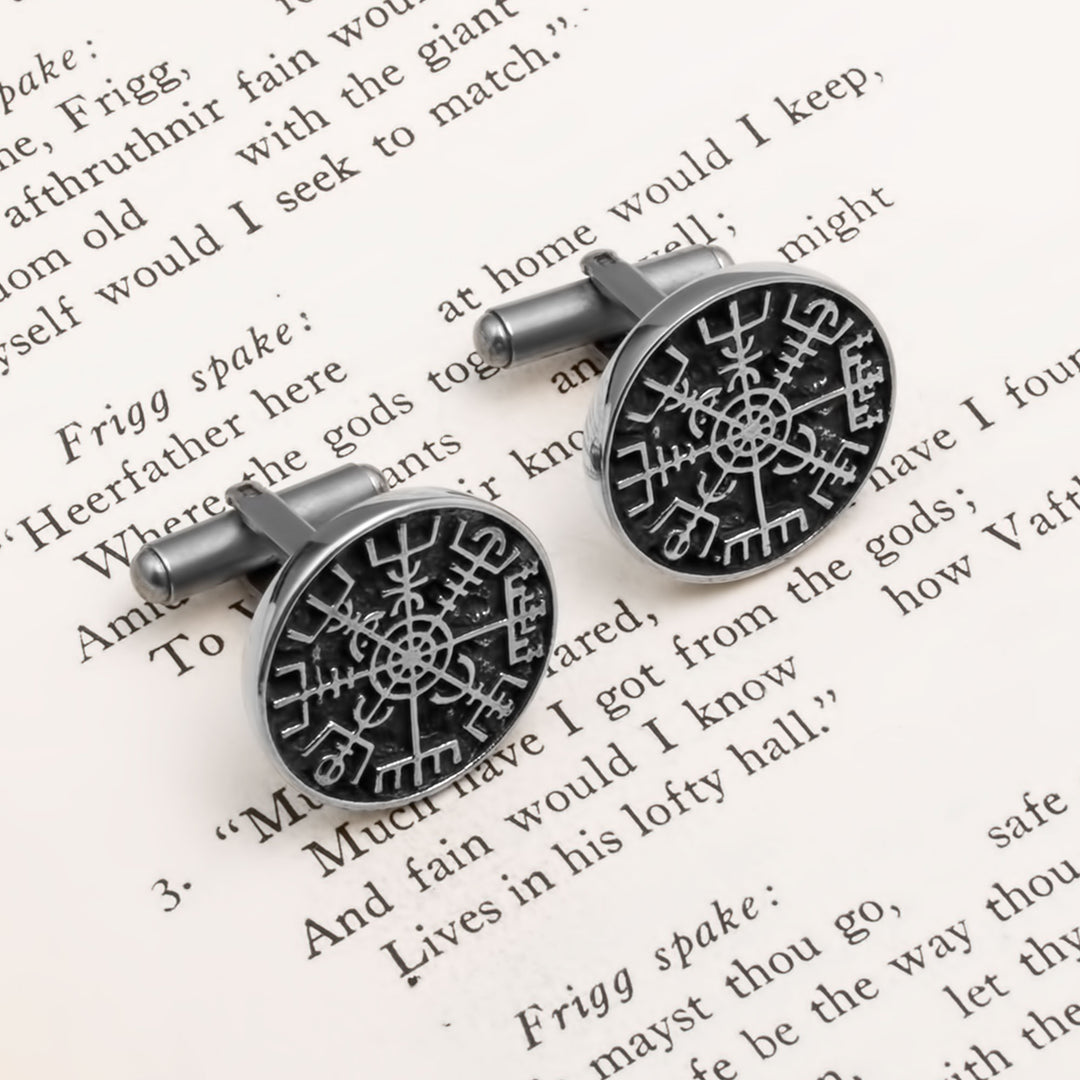 Viking Vegvisir Cufflinks Stainless Steel Norse American