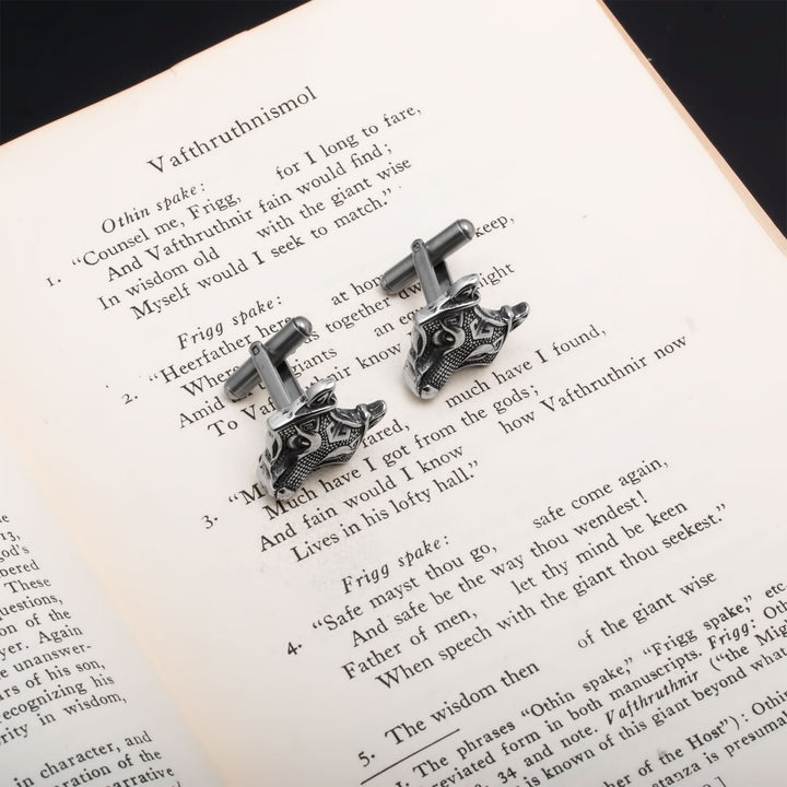 Viking Wolf Cufflinks Stainless Steel