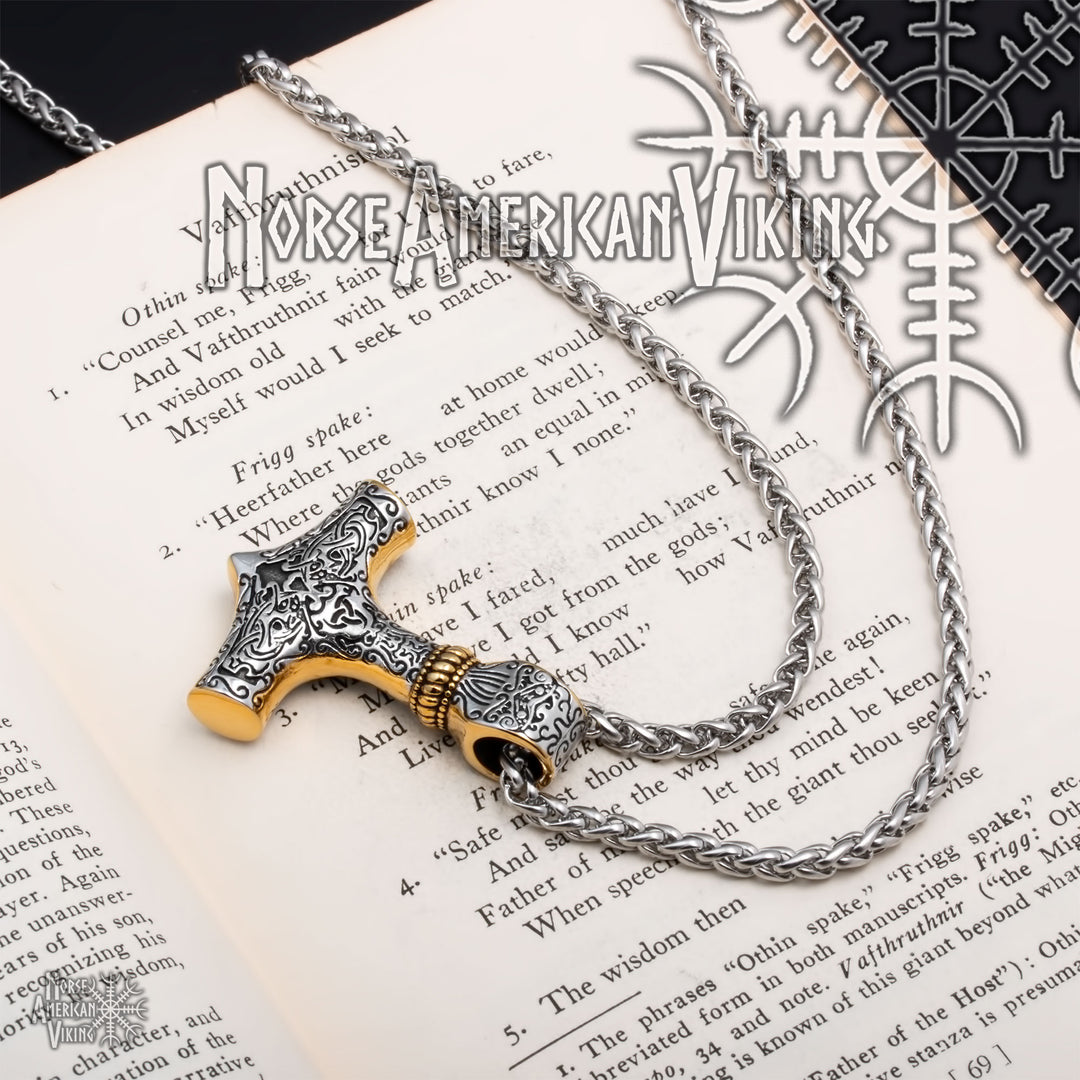 Viking Mjolnir Thor's Hammer Stainless Steel Pendant Necklace