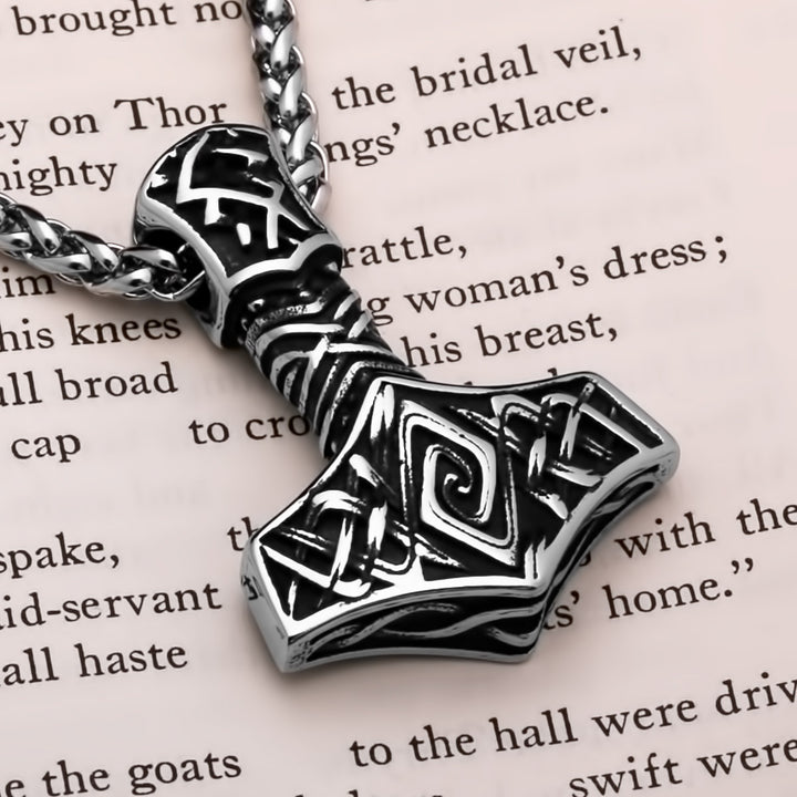 Viking Mjolnir Thor's Hammer Stainless Steel Pendant Necklace Norse American