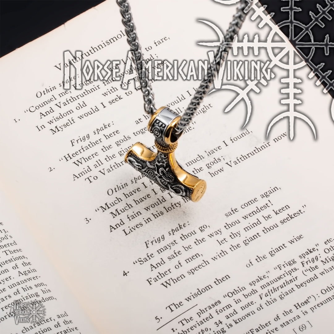 Viking Mjolnir Thor's Hammer Stainless Steel Pendant Necklace