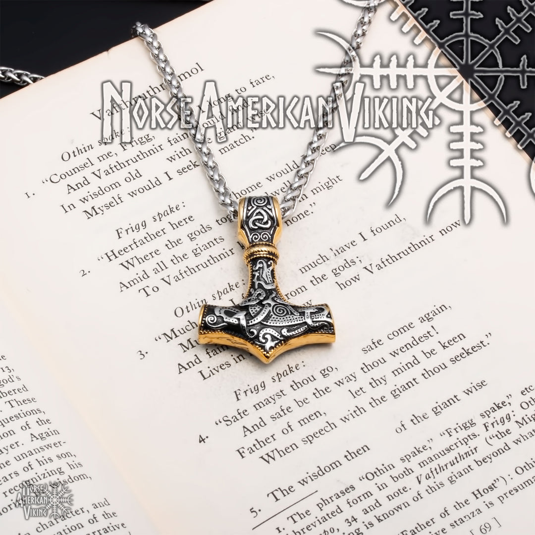 Viking Mjolnir Thor's Hammer Stainless Steel Pendant Necklace