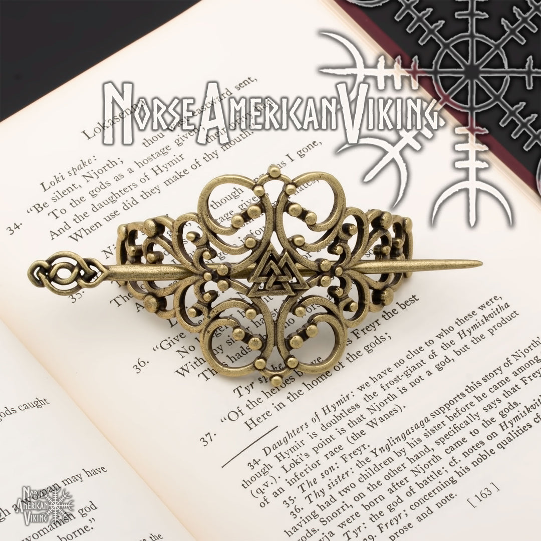 Viking Norse Valknut Slain Warrior Knot Hair Pin