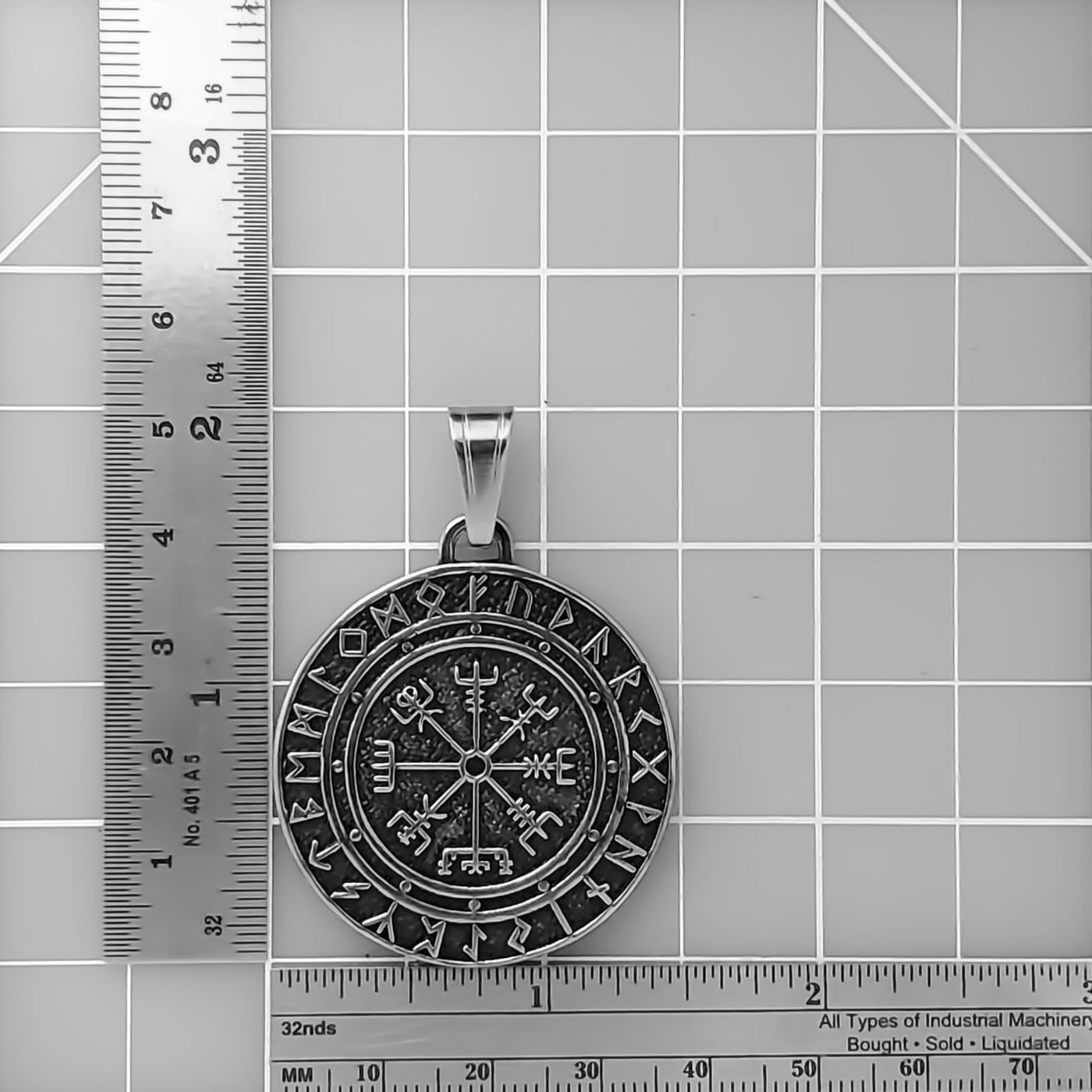 Viking Vegvisir Compass Rune Stainless Steel Pendant Necklace Norse American