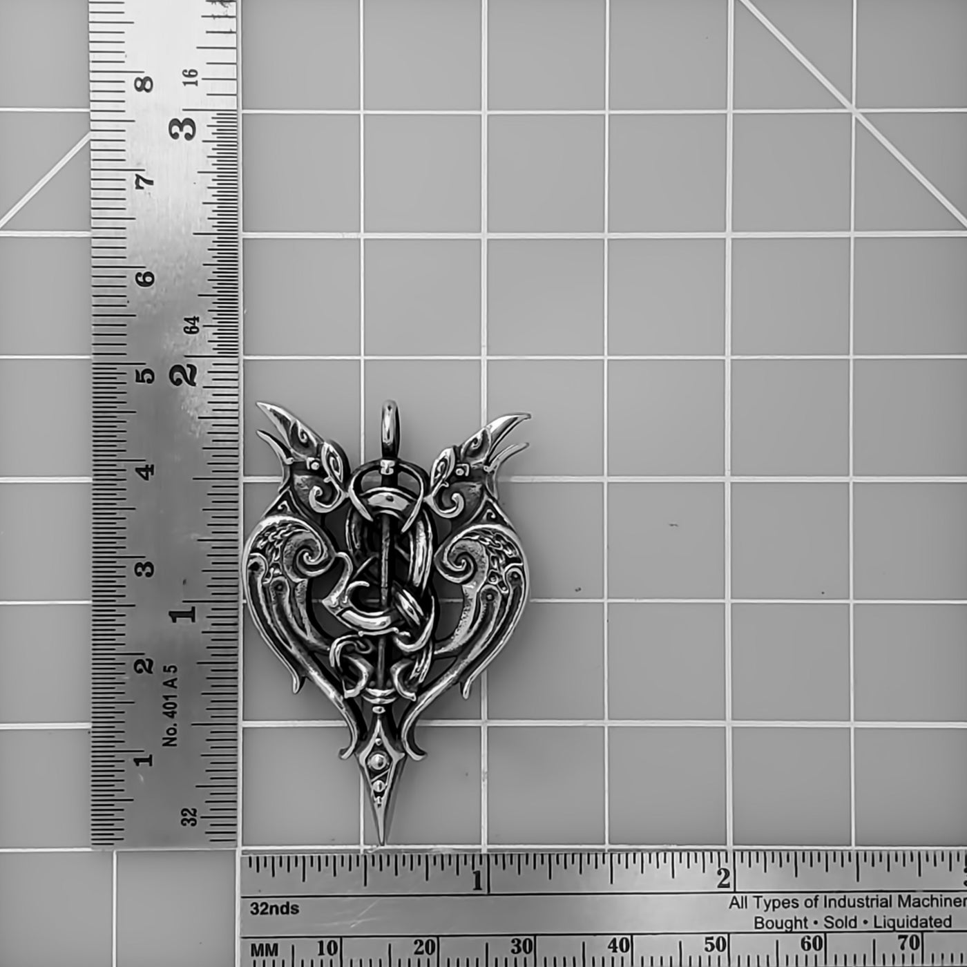 Viking Gungnir Raven Stainless Steel Pendant Necklace Norse American
