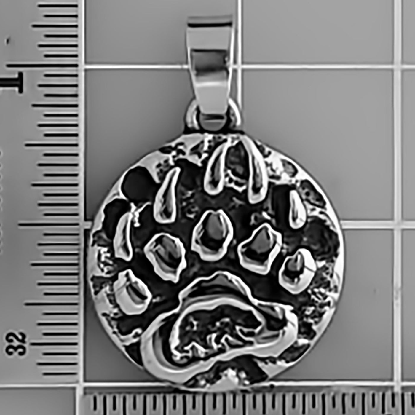 Viking Mini Bear Paw Print Stainless Steel Pendant Necklace Norse American