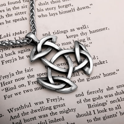 Viking Trinity Knot Stainless Steel Pendant Necklace Norse American