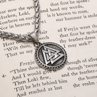 Viking Valknut Stainless Steel Pendant Necklace Norse American