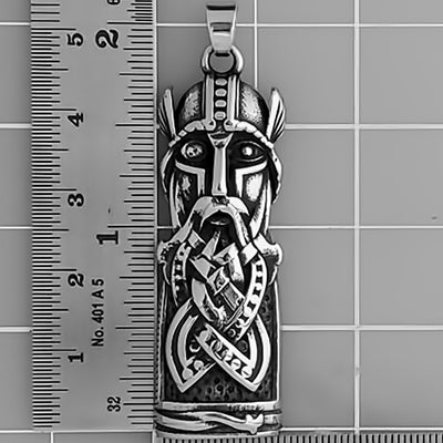 Viking Odin Totem Stainless Steel Pendant Necklace Norse American