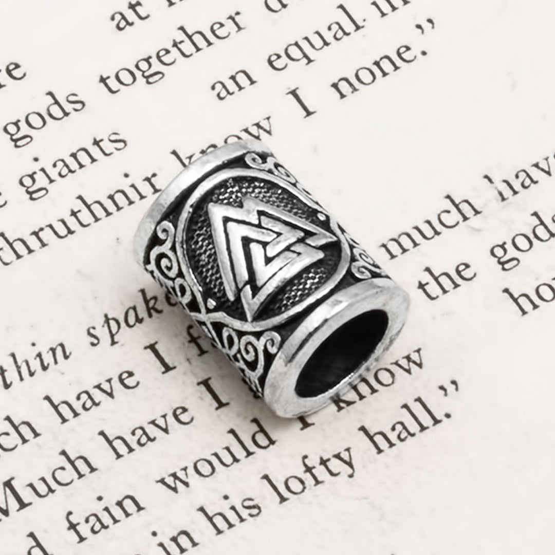 Viking Valknut Beard Hair Jewelry Bead Norse American