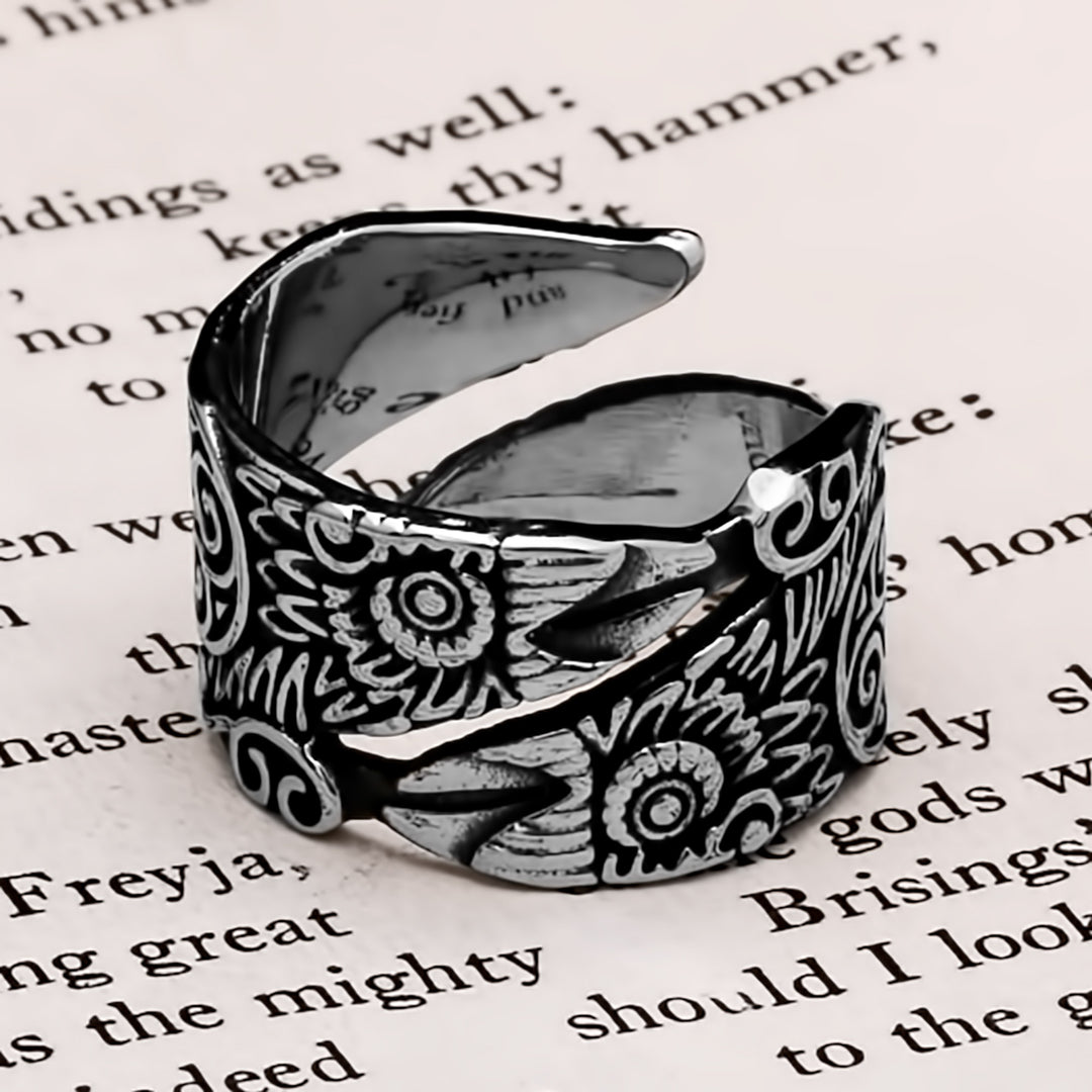 Viking Raven Triskele Ring Norse American