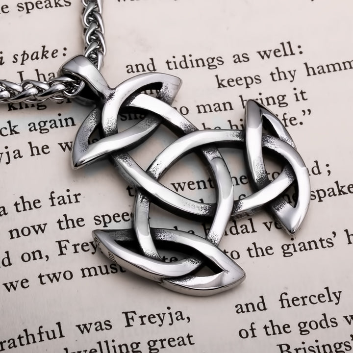 Viking Trinity Knot Stainless Steel Pendant Necklace Norse American