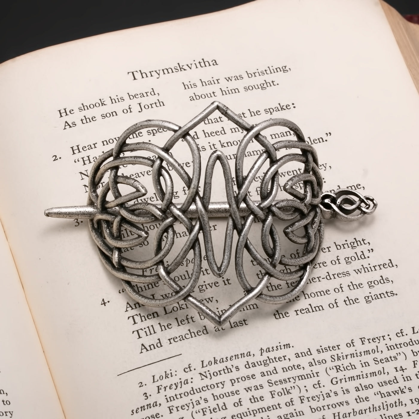 Viking Norse Knot Hair Pin Silver